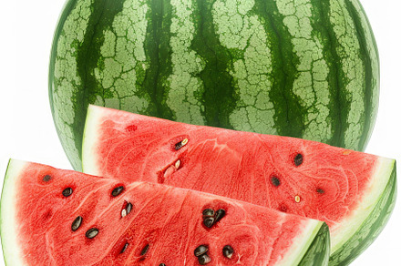 Fresh Watermelon Slice on White , Ge, a Photo by LOGOCREATIVE
