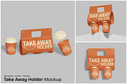 Take Away Holder Mockup, a Cups & Container Mockup by Unerispace (Thumbnail 1 of 5)