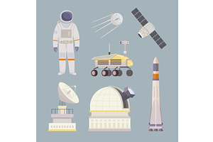 Space Objects. Telescope Astronaut