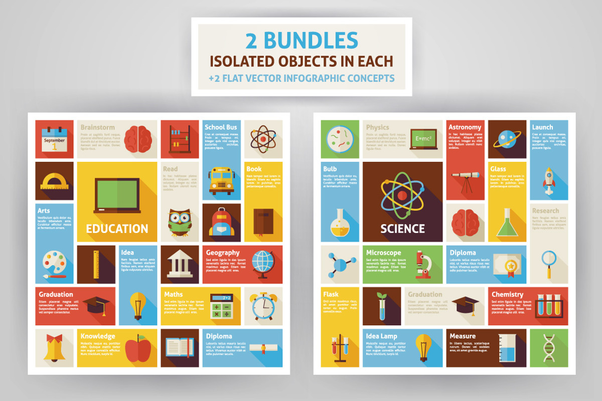 Education and Science Flat Concept, an Education Illustration by Anna_leni (Photo 1 of 2)