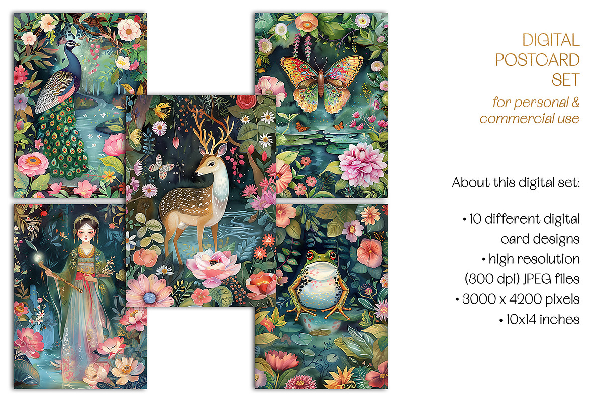 The Chinese Garden Postcard Set, a Decorative Illustration by The Dutch Lady Designs (Photo 4 of 6)