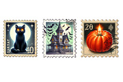Halloween Postage Stamps Clipart, an Illustration by Dream Creation (Thumbnail 7 of 7)