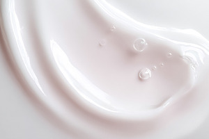 White cosmetic cream or lotion creating a smooth texture and sof, a Photo by Studio ANNA