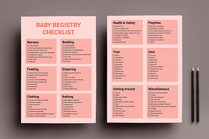 Baby Registry Checklist Template, a Stationery Template by MightyDesign