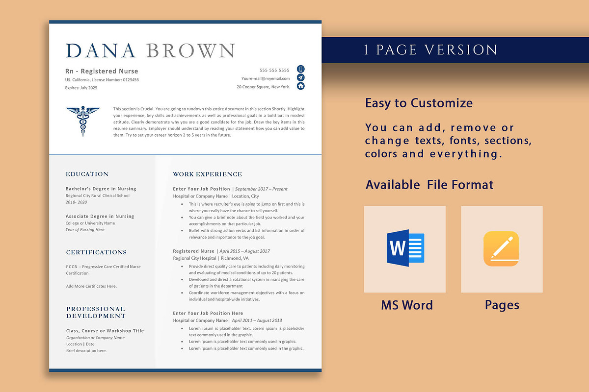 RN Resume Template Nurse, a Resume Template by VictoriousVita (Photo 2 of 8)