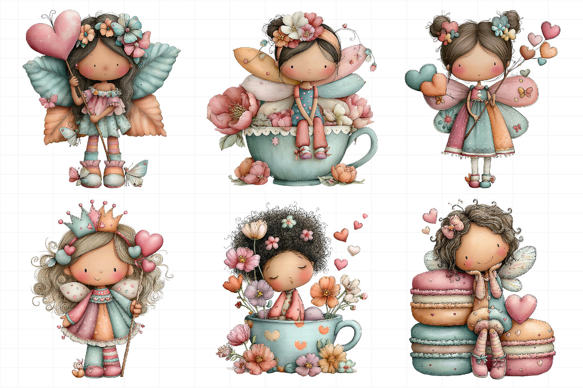 Whimsical Valentine Fairy Clipart, an Illustration by Daily.Designs (Photo 6 of 6)