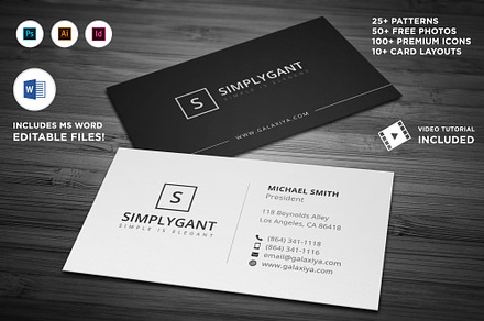 Simple Minimal Business Cards, a Business Card Template by Galaxiya