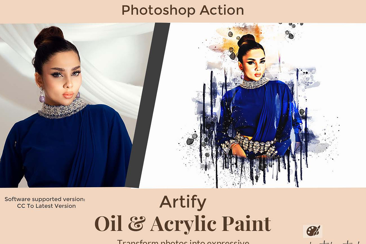 Artify Oil & Acrylic Paint Ps Action, an Action Add-On by Studio Retouch (Photo 6 of 14)
