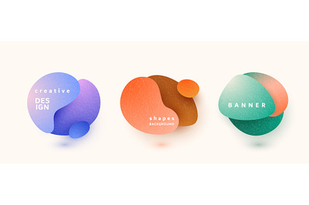 Abstract liquid shapes set vector