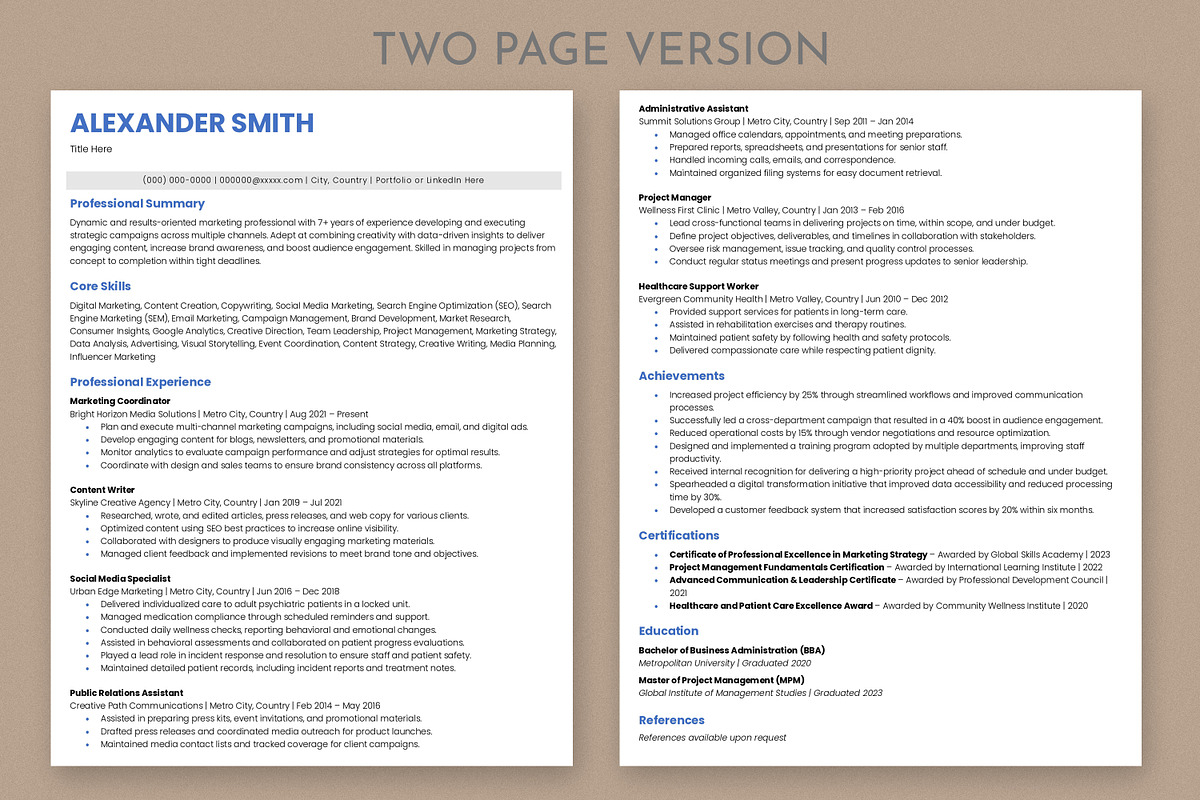 ATS Friendly Resume / CV, a Resume Template by Anjum Ilyas (Photo 3 of 7)