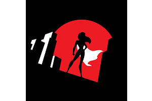 Superheroine Background Symbol, a Work Illustration by Malchev