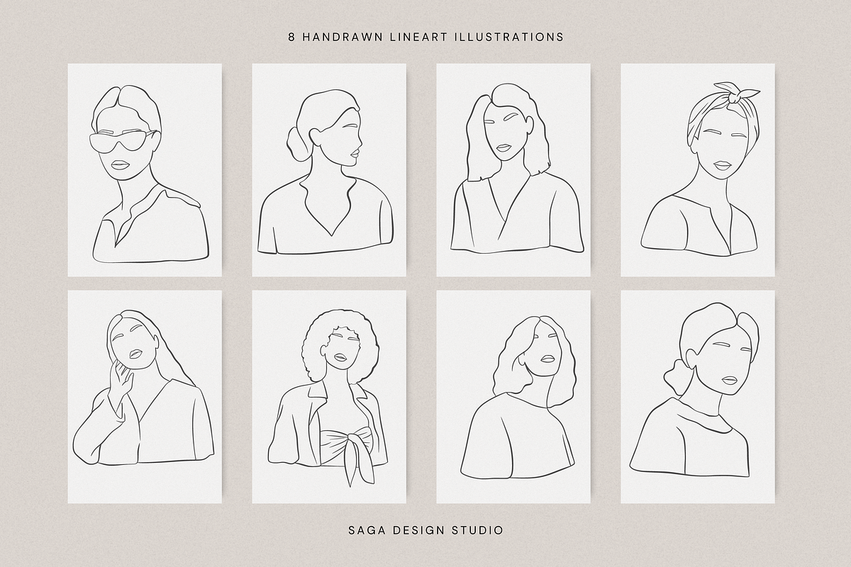 Minimalist Woman Illustrations, an Illustration by Saga Design Studio (Photo 3 of 6)