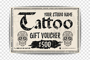 Four Tattoo gift vouchers templates, a Work Illustration by Aleksandrs (Thumbnail 3 of 4)