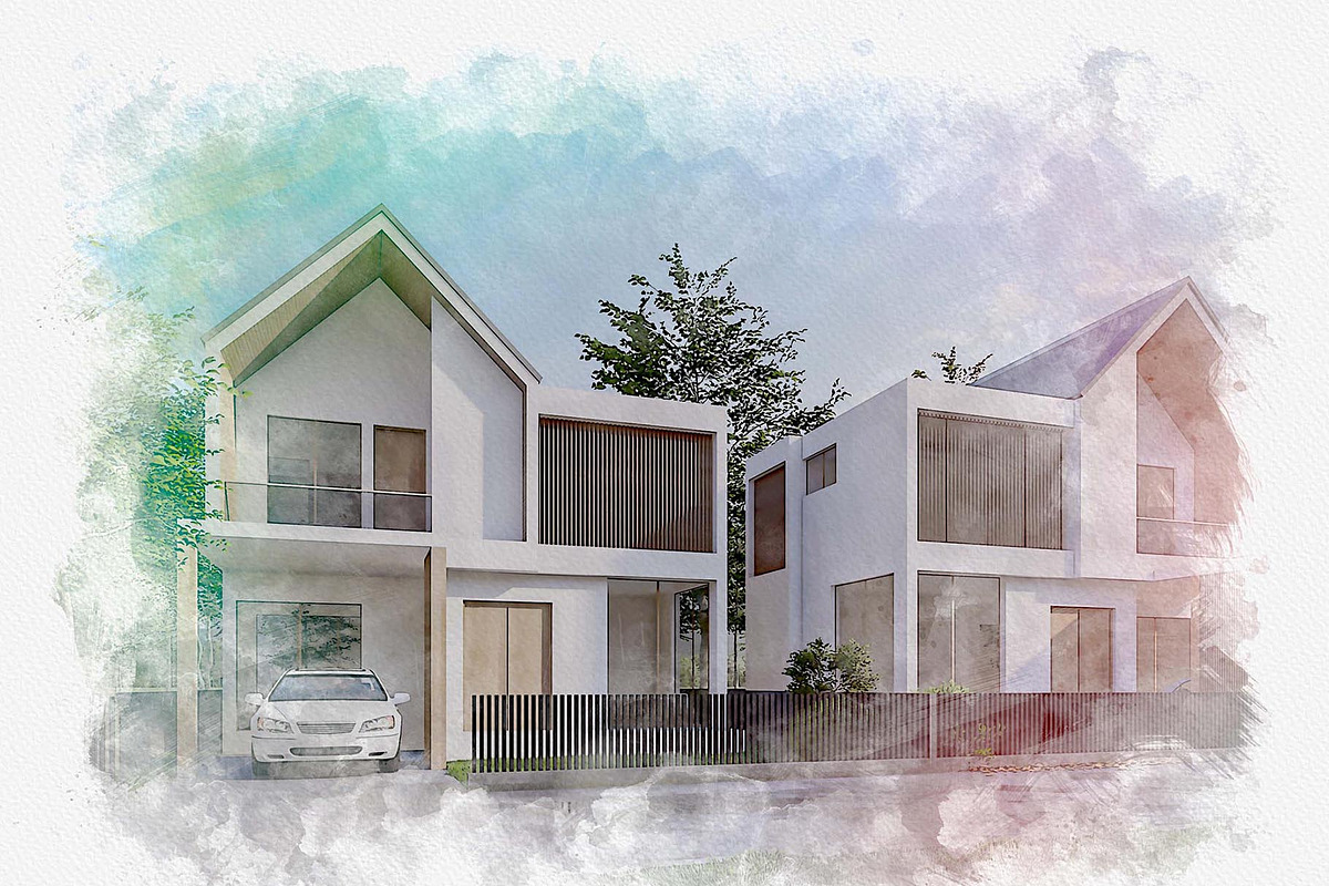 Exterior Watercolor Effect Bundle, an Action Add-On by MRI STUDIO (Photo 6 of 24)