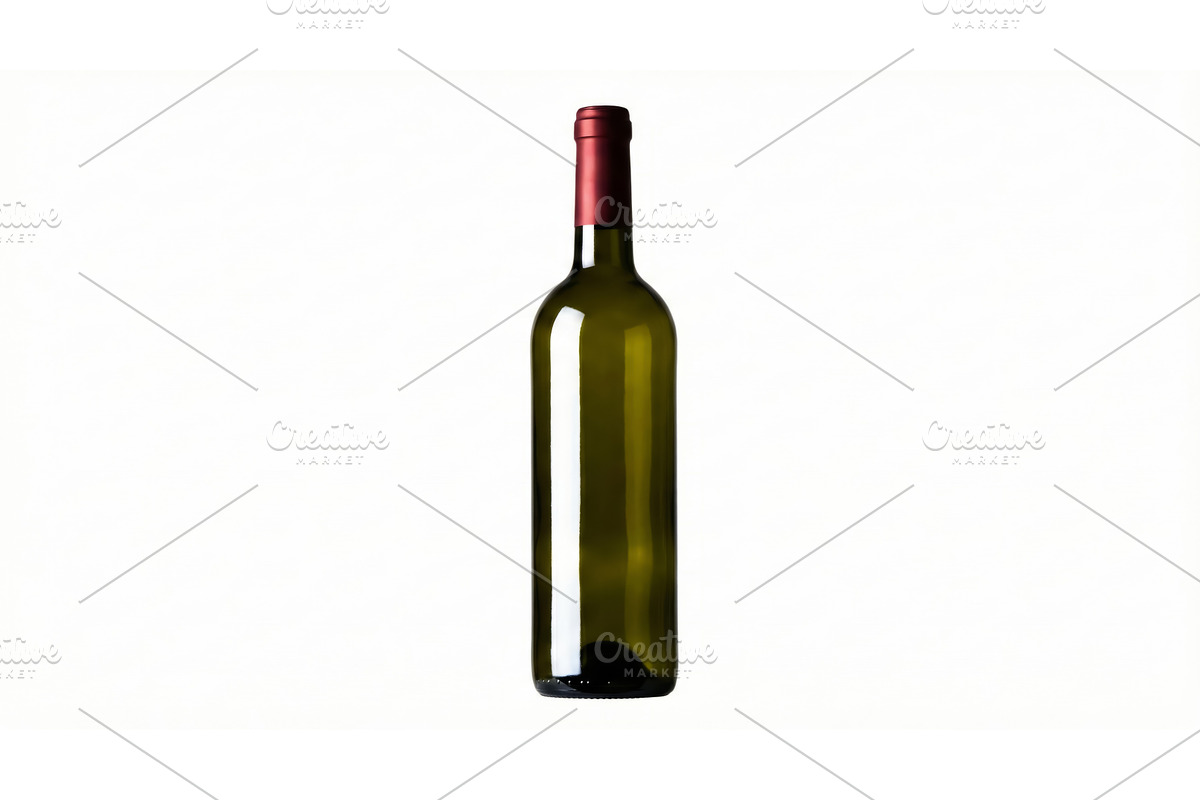 Wine Bottle, White BG, a Food Illustration by CREATIVEDEF