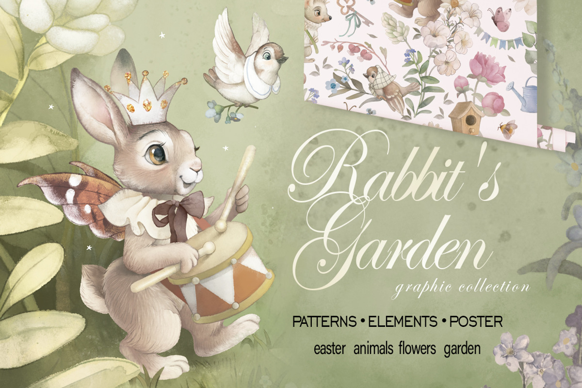 Watercolor Vintage Animal garden set, an Animal Illustration by TanyaSchuka (Photo 1 of 11)