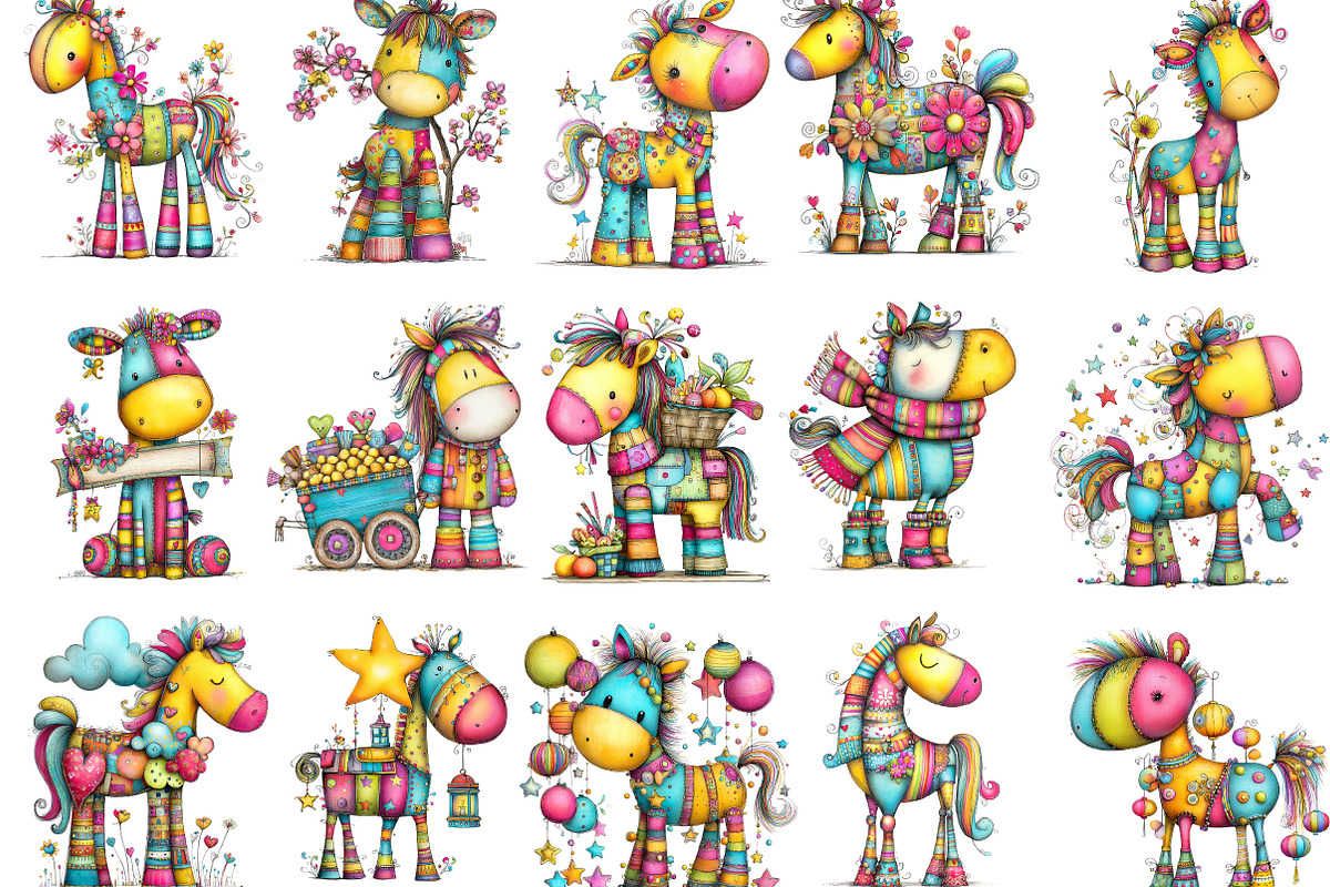 Chinese New Year Horse Clipart, an Illustration by Designking (Photo 2 of 5)