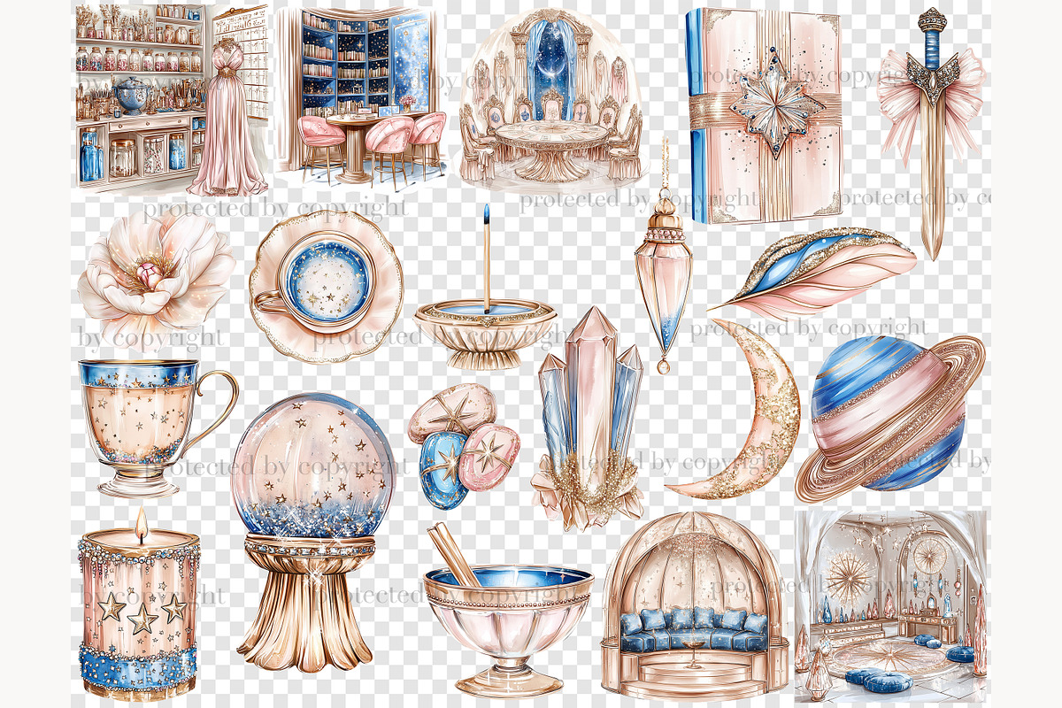 Zodiac Sign Clipart Set Celestial, a Person Illustration by GlamArtZhanna (Photo 7 of 8)
