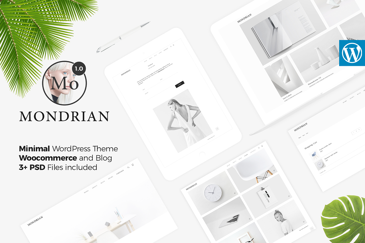 Mondrian - Minimal Blog and Store, a WordPress Template by viworx