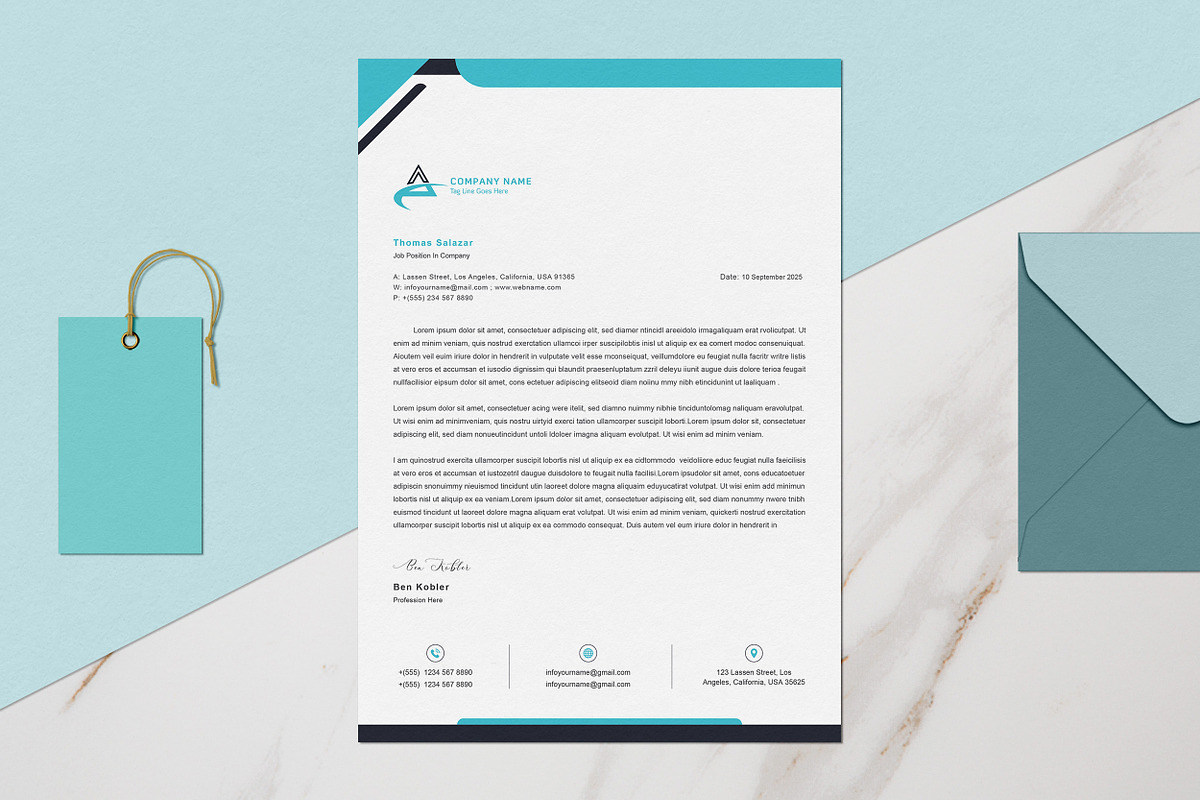 Letterhead Template, a Stationery Template by ResumeDevisers (Photo 3 of 5)