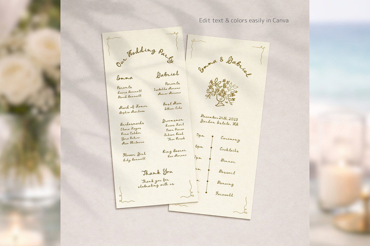 HandDrawn Wedding Program bd001, a Card Template by TyphoonStudio (Photo 3 of 8)