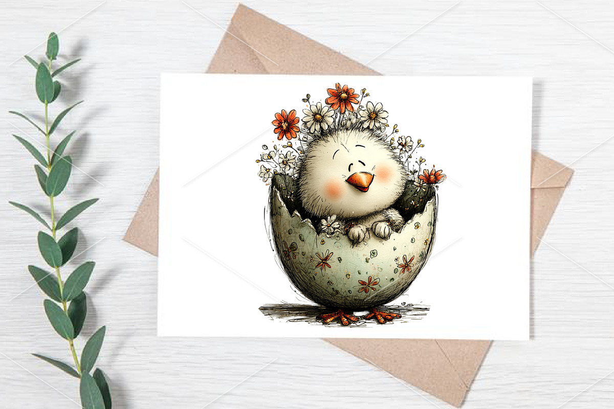 Whimsical Easter Chick Clipart PNG, a Seasonal Illustration by Canvas Craft (Photo 6 of 7)