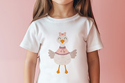Groovy Silly Goose Clipart, an Animal Illustration by JulzaArt (Thumbnail 3 of 5)