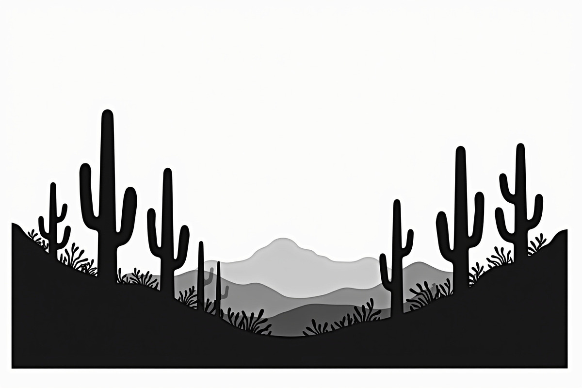 Wild Desert Cactus Scene Set, an Illustration by Creativeshirt (Photo 3 of 15)