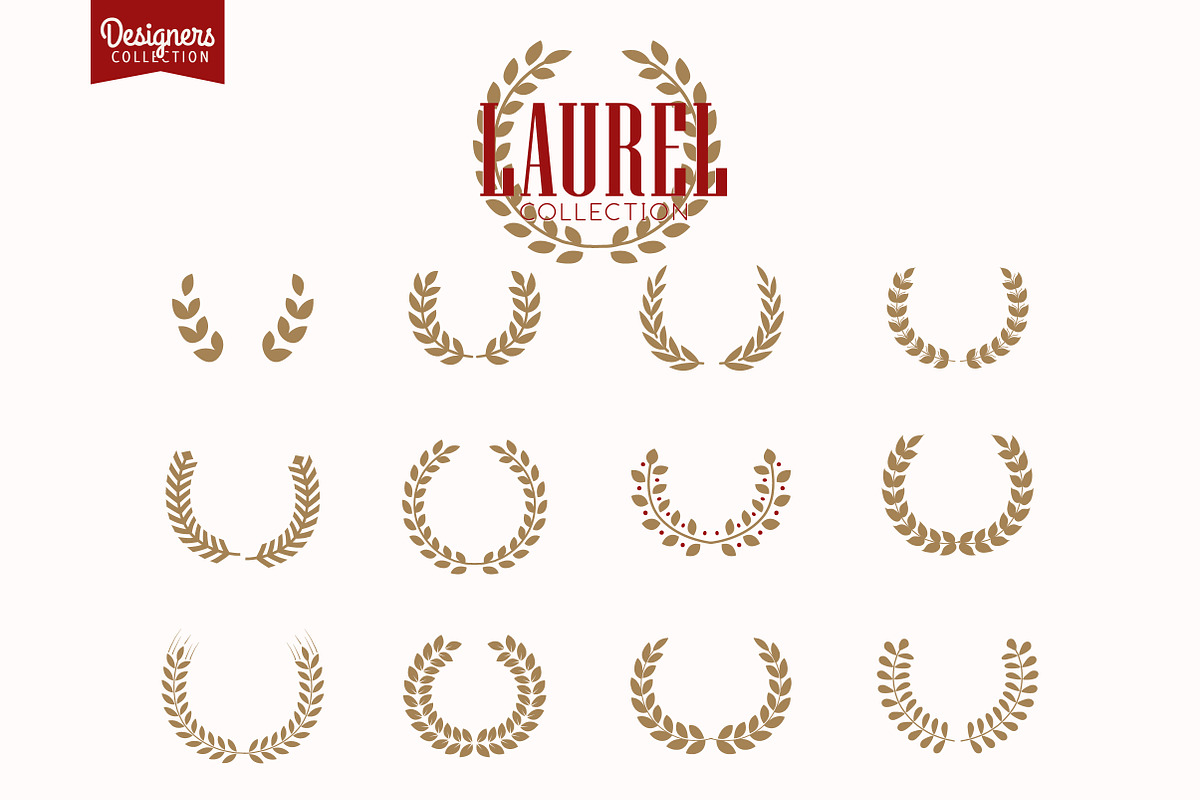 Premium Laurel Wreath Flora theme, an Illustration by VectorBakery (Photo 3 of 4)