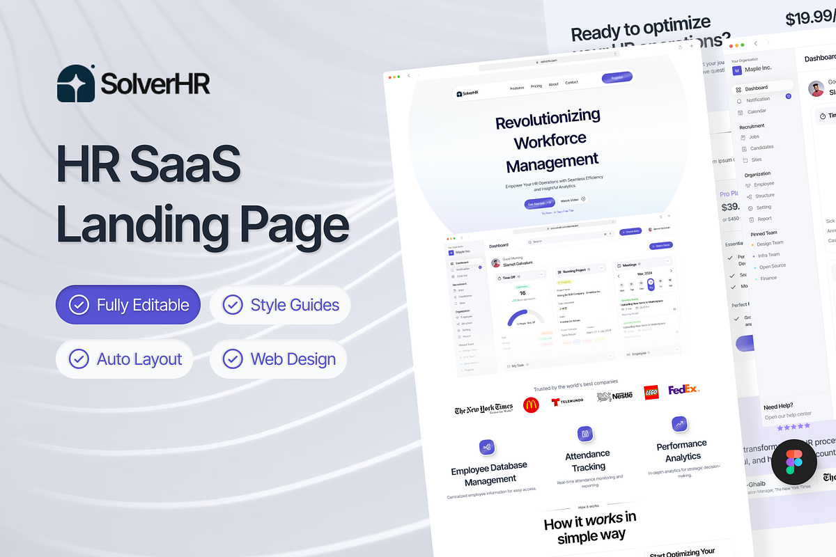SolveHR - HR SaaS Landing Page, a Landing Page Template by Eureka Supply (Photo 1 of 5)