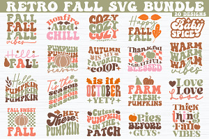 Retro Fall SVG Bundle