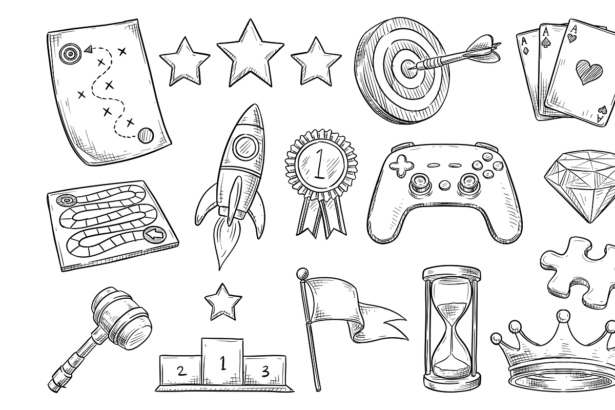 gaming handdrawn collection, an Object Graphic by nikagraphic
