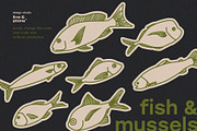 Fish & Mussels - Line Illustrations, an Animal Illustration by line & plane (Thumbnail 3 of 9)