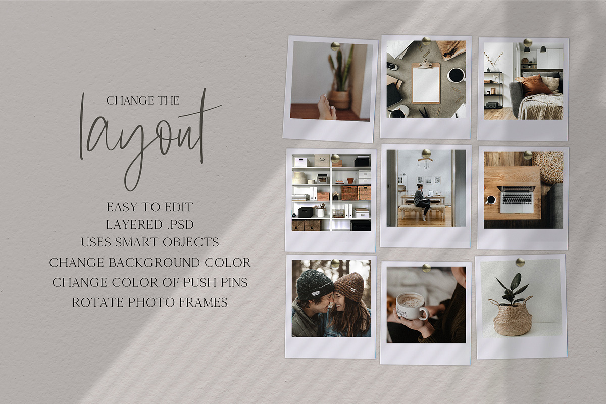 Photo Mood Board Wall Mockup, a Social Media Template by 89 Golden Blvd (Photo 2 of 3)