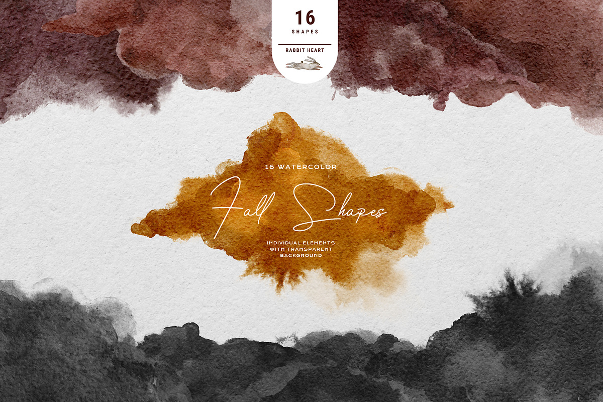 Fall Colors - 16 Watercolor Shapes, a Texture Graphic by Rabbit Heart (Photo 1 of 8)
