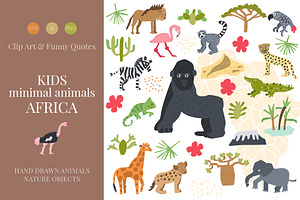 Kids Minimal Animals. Africa