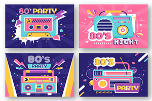 80s Disco Party Illustration