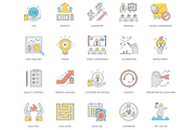85 Business Color Line Icons, an Outline Icon by Flat Icons (Thumbnail 3 of 6)