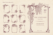 Vintage Grape Vector set Wine Labels, a Food Illustration by Neliakott ♥ (Thumbnail 4 of 10)