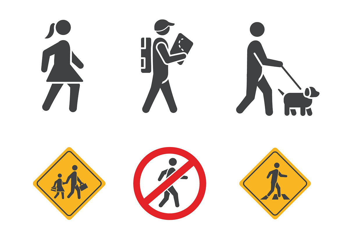 Pedestrian Pictogram Set preview 2
