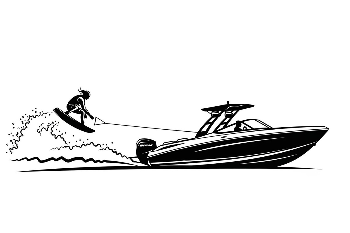 Water Ski Silhouette Vector Bundle, an Illustration by Designs_River (Photo 48 of 51)
