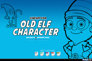 Old Elf Character In Black & White
