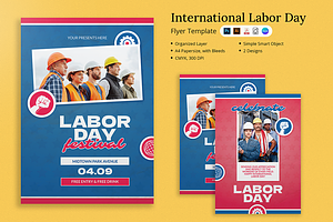 International Labor Day Flyer Canva, a Flyer Template by Attype
