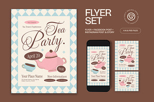 Tea Party Flyer, a Flyer Template by graphicook