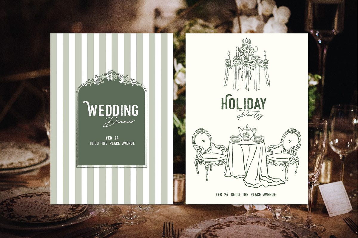 Rococo Aesthetics Vintage Vector Set, an Object Illustration by VerAna (Photo 15 of 17)