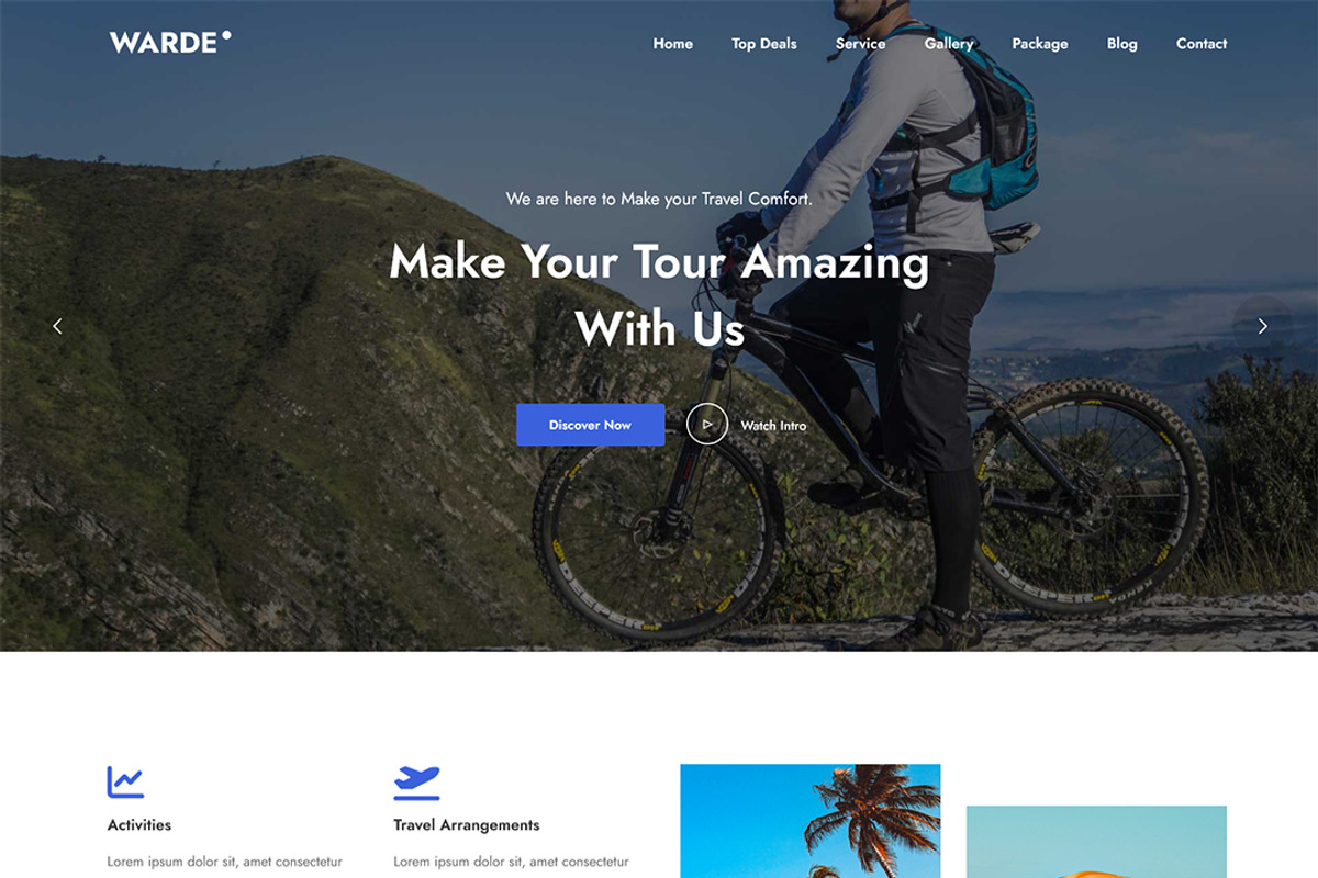 Warde – Travel Agency WP Theme, a WordPress Template by Themesvila (Photo 1 of 2)