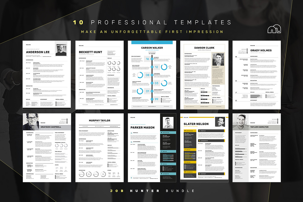 JOB HUNTER - Resume/CV Bundle, a Resume Template by bilmaw creative (Photo 3 of 5)
