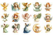 Christmas Angels Clipart, an Illustration by Designking (Thumbnail 4 of 5)