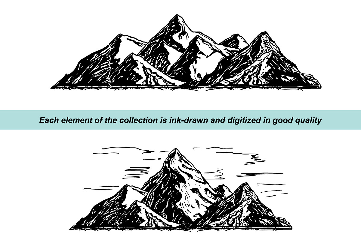 Mountains and trees sketch, an Object Graphic by Live line (Photo 2 of 6)