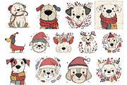 Whimsy Christmas Dogs Clipart, a Graphic by Markicha Art (Thumbnail 3 of 4)